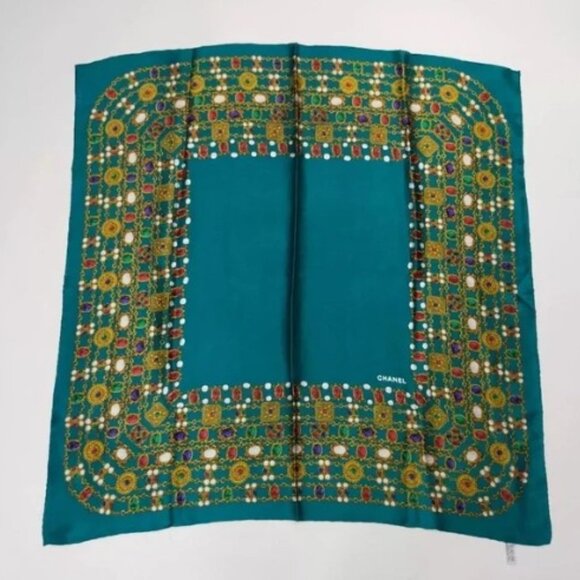 Chanel Vintage Square Silk Jewelry Printed Scarf - Picture 1 of 1